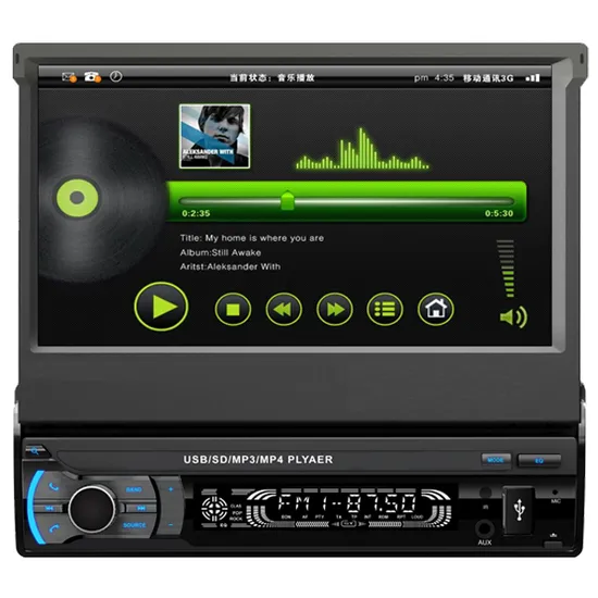 Einziehbarer und abnehmbarer 1-DIN-Auto-MP5-Audioplayer